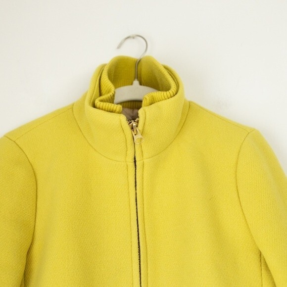 J. Crew Stadium Cloth Wool Cocoon Coat Citron Yellow Size 4 - Picture 3 of 11